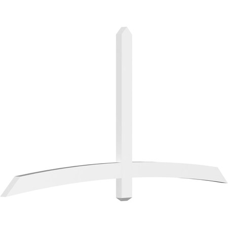 Ekena Millwork Bellingham Architectural Grade PVC Gable Bracket, 84"W x 42"H x 2"D x 4"F, 12/12 Pitch GBP084X42X0204BEL00